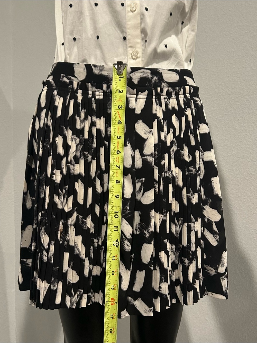 Banana Republic Black and White Pleated Mini Skirt
